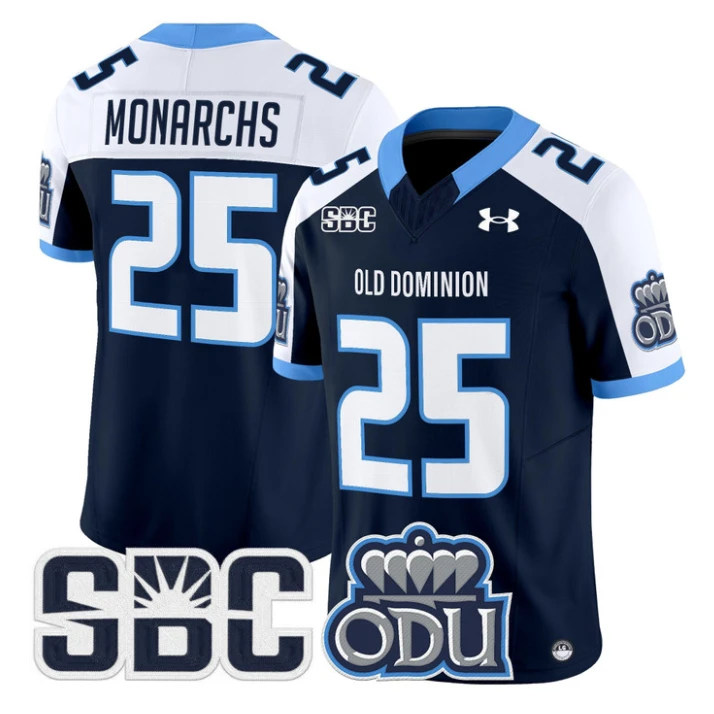 Monarchs Jersey #25 Old Dominion Monarchs 2025 Vapor Limited Stitched Navy Alter by My Store NCAA Football Jerseys