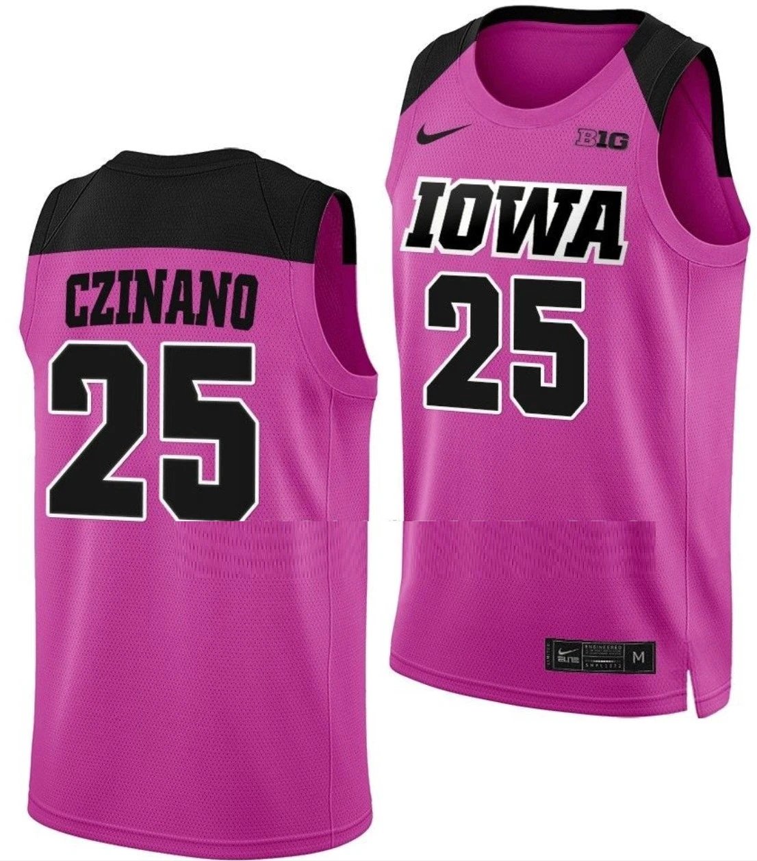 Monika Czinano Jersey Iowa Hawkeyes College Basketball Pink #25 by My store basketball
