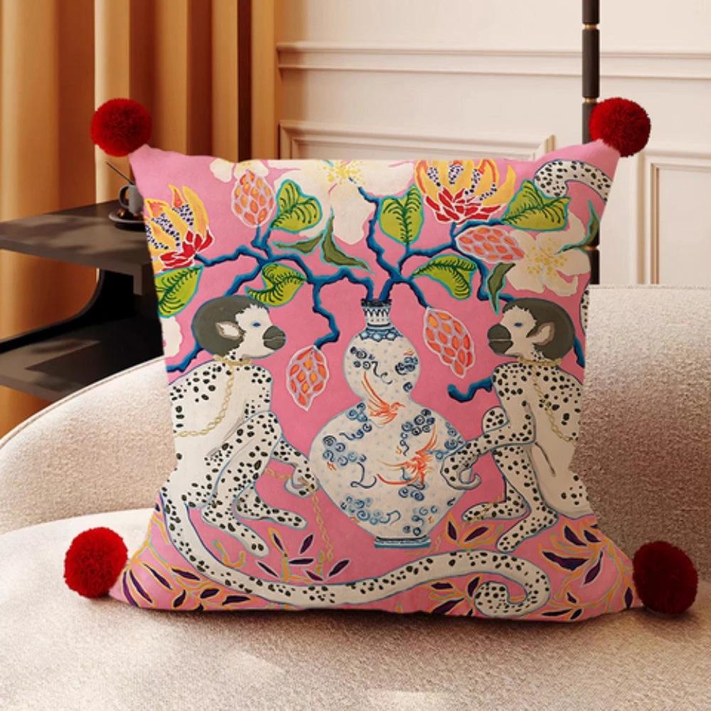Monkey Garden Cushion Cover Collection by Casa & Beyond