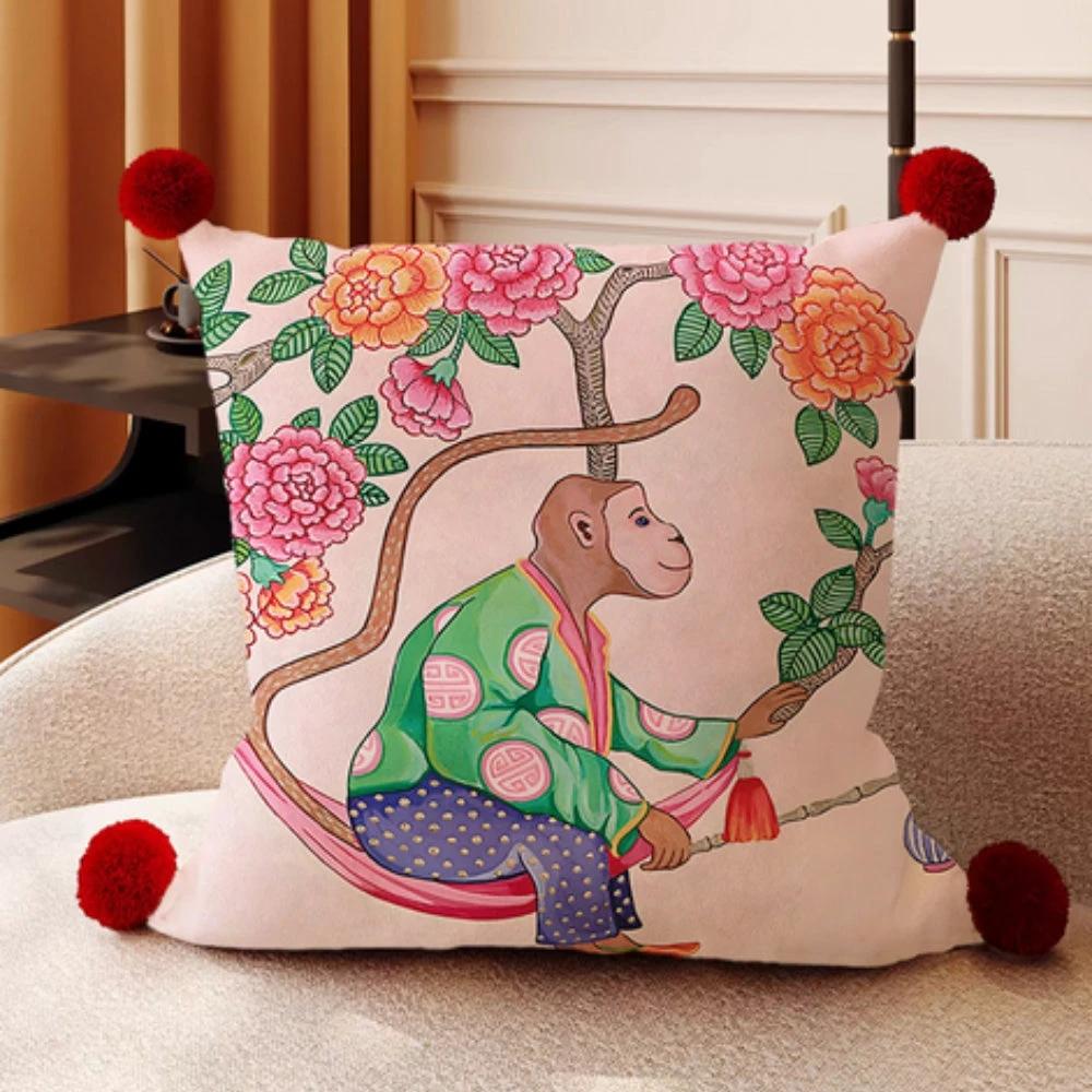 Monkey Garden Cushion Cover Collection by Casa & Beyond