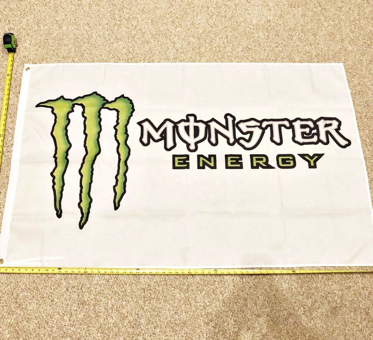 Monster Energy Flag 3x5ft Green Horizontal Power Drink Rare Poster by flagsjustdoit