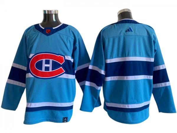 Montreal Canadiens Blank Light Blue 2022&23 Reverse Retro Jersey by Hockey David