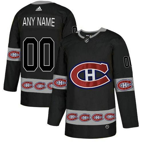 Montreal Canadiens Custom Black Team Logos Fashion Jersey by Hockey David