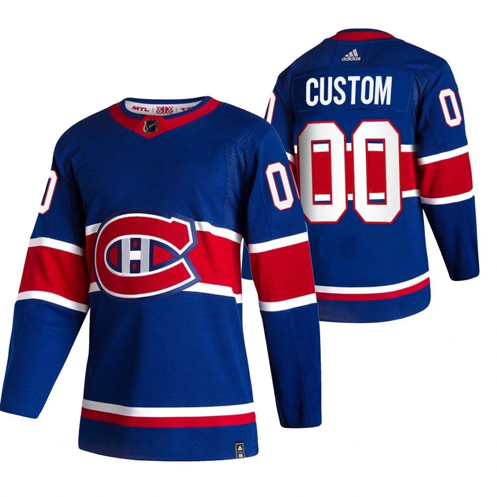 Montreal Canadiens Custom Blue 2020-21 Reverse Retro Alternate NHL Jersey by Hockey David