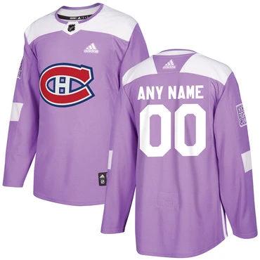 Montreal Canadiens Purple Pink Custom Hockey Fights Cancer Practice Jersey by Hockey David