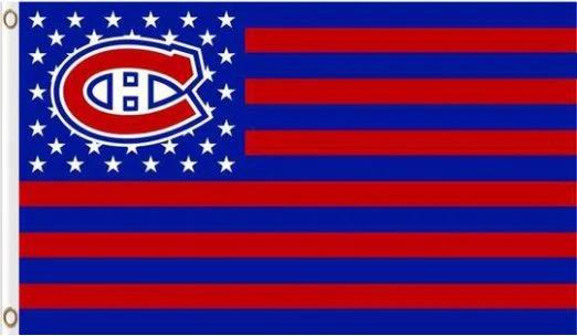 Montreal Canadiens Star and Stripe Flag 3X5Ft Polyester Digital Print Banner USA by flagsjustdoit