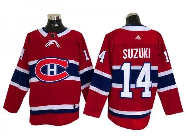 Montreal Canadiens #14 Nick Suzuki Red Home Jersey by Hockey David