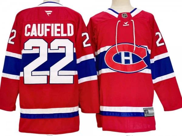Montreal Canadiens #22 Cole Caufield Red Home 2024 Jersey by Hockey David