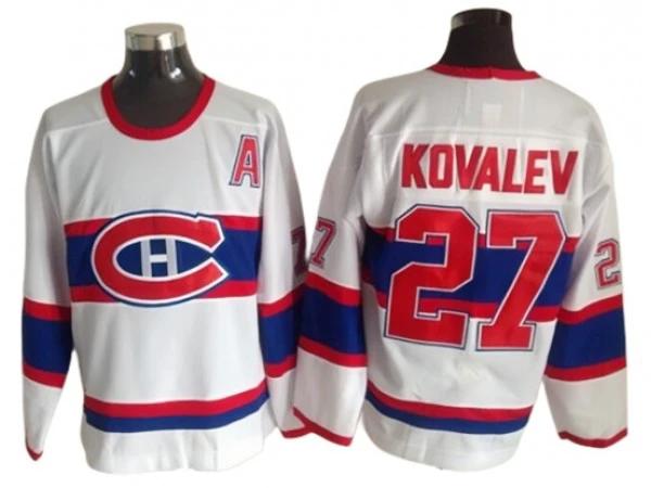 Montreal Canadiens #27 Alexei Kovalev White 1946 Vintage CCM Jersey by Hockey David