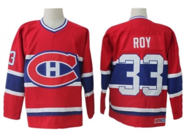 Montreal Canadiens #33 Patrick Roy Red 1995-96 Vintage CCM Jersey by Hockey David