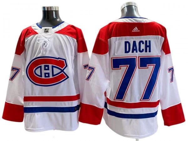 Montréal Canadiens #77 Kirby Dach White Away Jersey by Hockey David