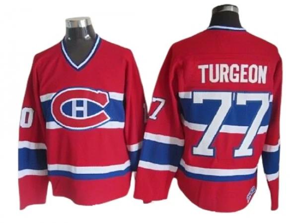 Montreal Canadiens #77 Pierre Turgeon Red 1995-96 Vintage CCM Jersey by Hockey David