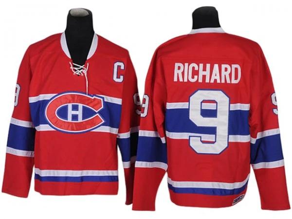 Montreal Canadiens #9 Maurice Richard Vintage CCM Jersey - Red by Hockey David