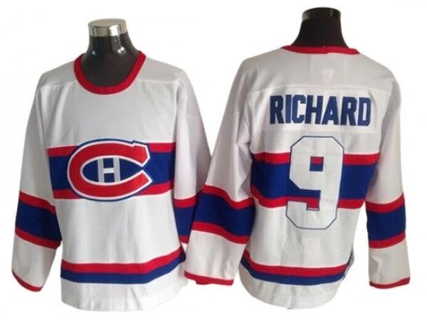 Montreal Canadiens #9 Maurice Richard White 1945 Vintage CCM Jersey by Hockey David