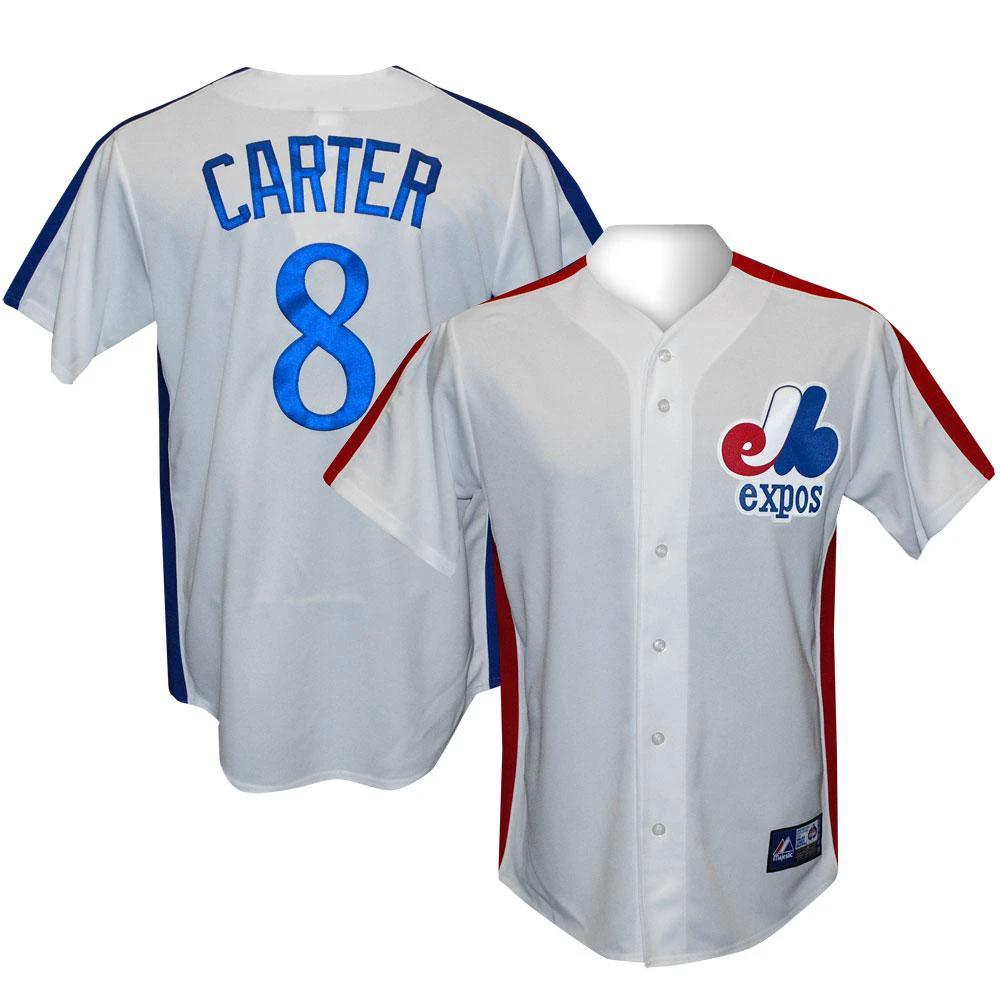Montreal Expos Gary Carter White Cooperstown Throwback Jersey by My Store