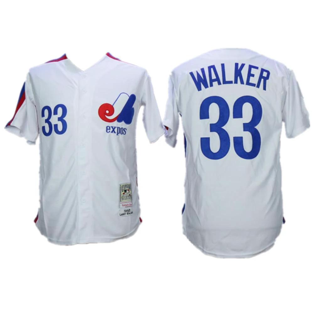 Montreal Expos Larry Walker White Throwback Jersey by My Store