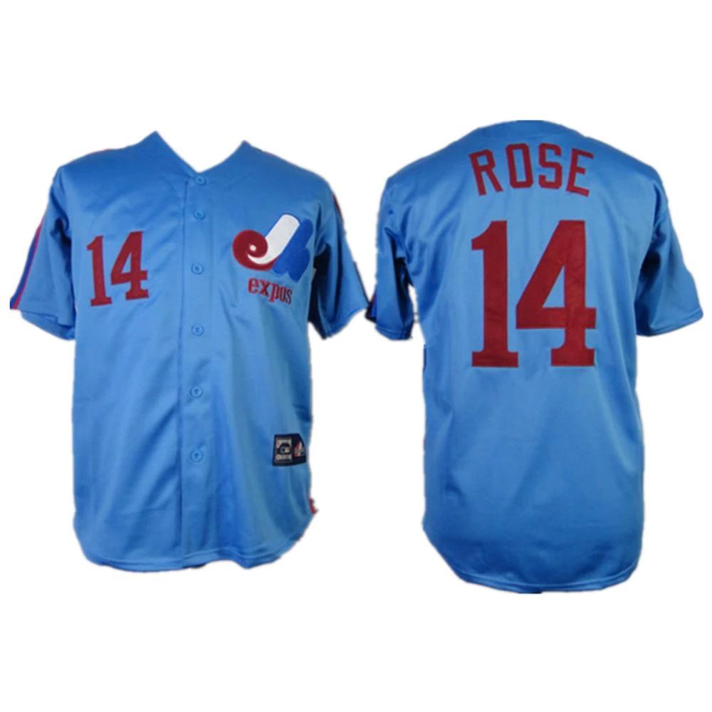 Montreal Expos Pete Rose Blue Throwback Jersey by My Store