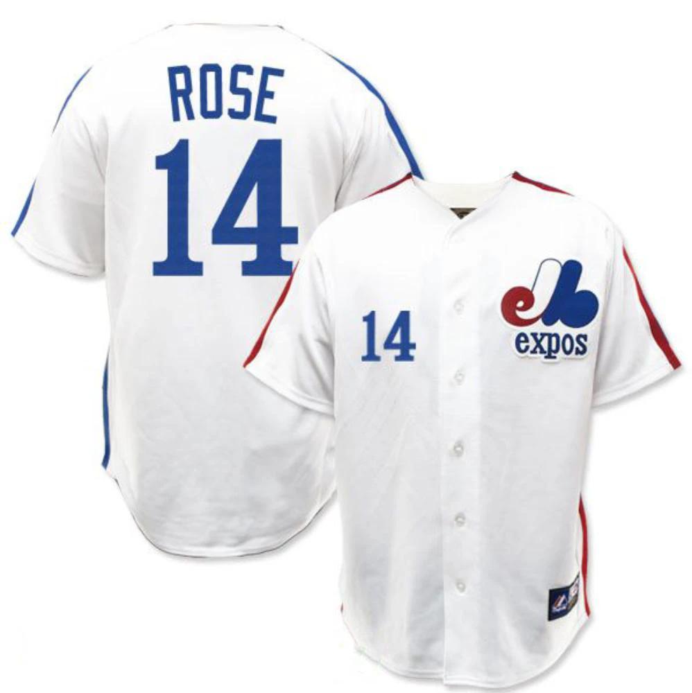 Montreal Expos Pete Rose White Throwback Jersey by My Store
