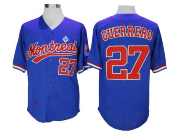 Montreal Expos #27 Vladimir Guerrero Blue 1997 BP Button Front Jersey by My Store