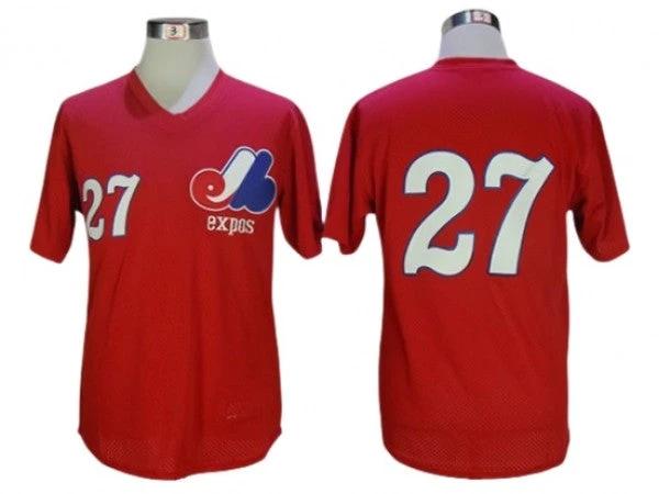Montreal Expos #27 Vladimir Guerrero White Stripe Throwback Jersey by My Store