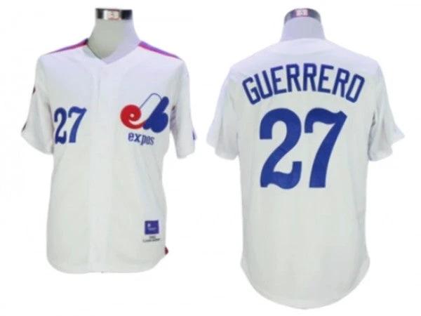 Montreal Expos #27 Vladimir Guerrero White Throwback Jersey by My Store