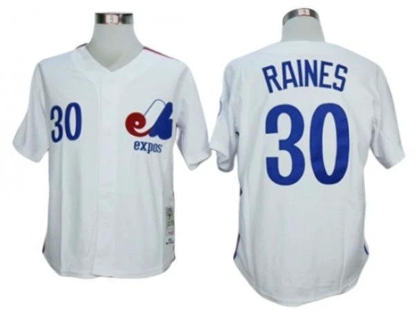 Montreal Expos #30 Tim Raines White Throwback Jersey by My Store