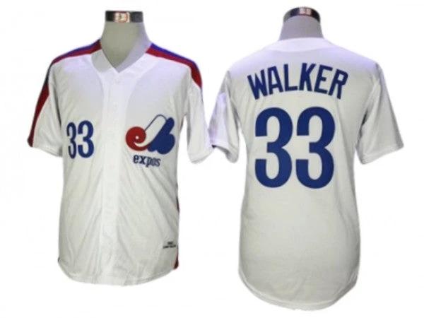 Montreal Expos #33 Larry Walker White Throwback Jersey by My Store