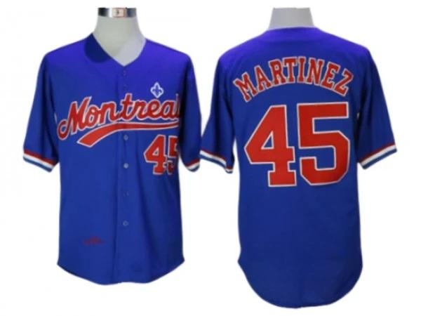 Montreal Expos #45 Pedro Martinez Blue 1997 BP Button Front Jersey by My Store