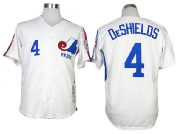 Montreal Expos #4 Delino DeShields White Throwback Jersey by My Store