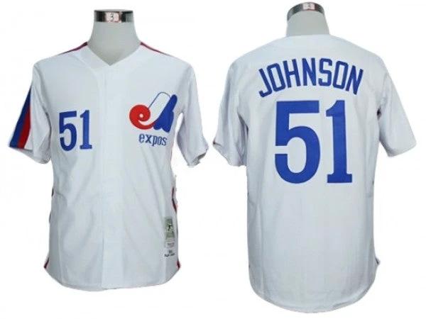 Montreal Expos #51 Randy Johnson White Throwback Jersey by My Store