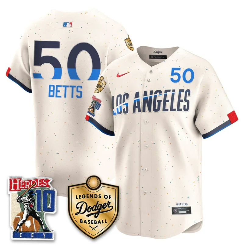 Mookie Betts Jersey #50 Dodgers Ron Cey Legends Of Dodgers Baseball City Connect by My Store
