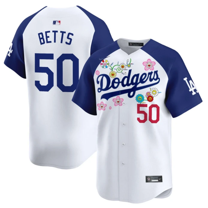 Mookie Betts Jersey #50 Dodgers x Takashi Murakami 2025 Vapor Limited Stitched Alternate by My Store