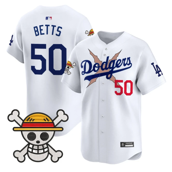 Mookie Betts Jersey #50 Los Angeles Dodgers One Piece 2025 Stitched White by My Store