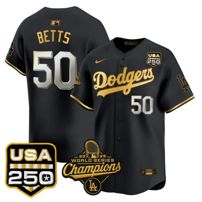 Mookie Betts Jersey #50 Dodgers 2025 World Series Champions 250 USA Stitched by My Store