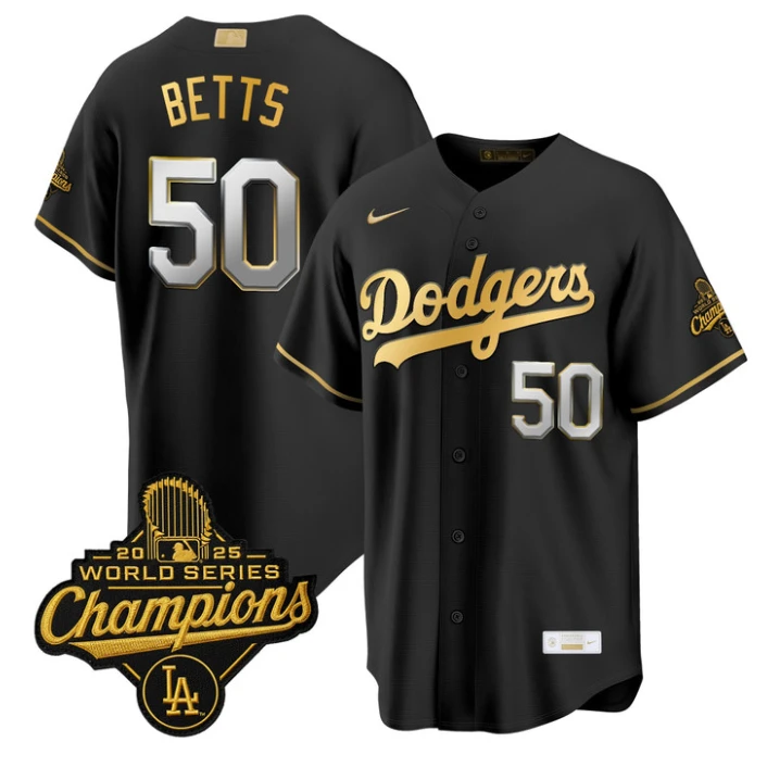 Mookie Betts Jersey #50 Dodgers Gold Collection Premier Stitched by My Store