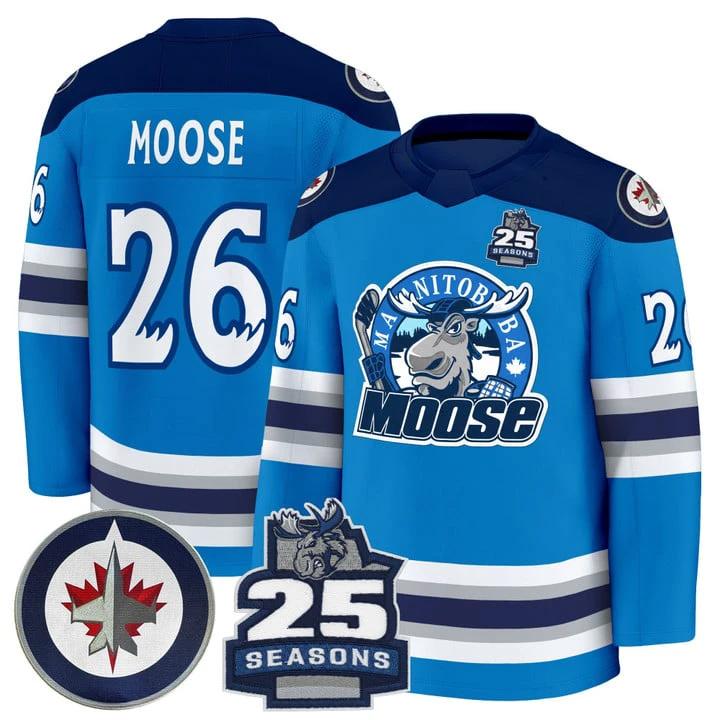 Moose Jersey #26 Manitoba Moose 2025 Premium All Stitched by Hockey David