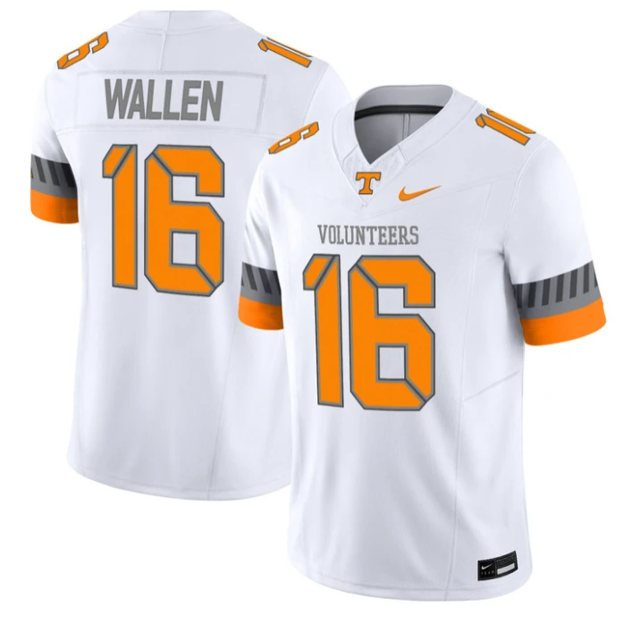 Morgan Wallen Jersey #16 Tennessee Vols 2025 Smokey Grey Series Stitched White by My Store