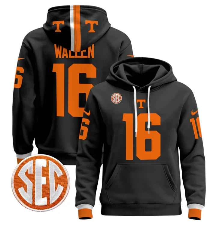 Morgan Wallen Hoodie #16 Tennessee Volunteers Pullover Stitched by Hoodie Pullover