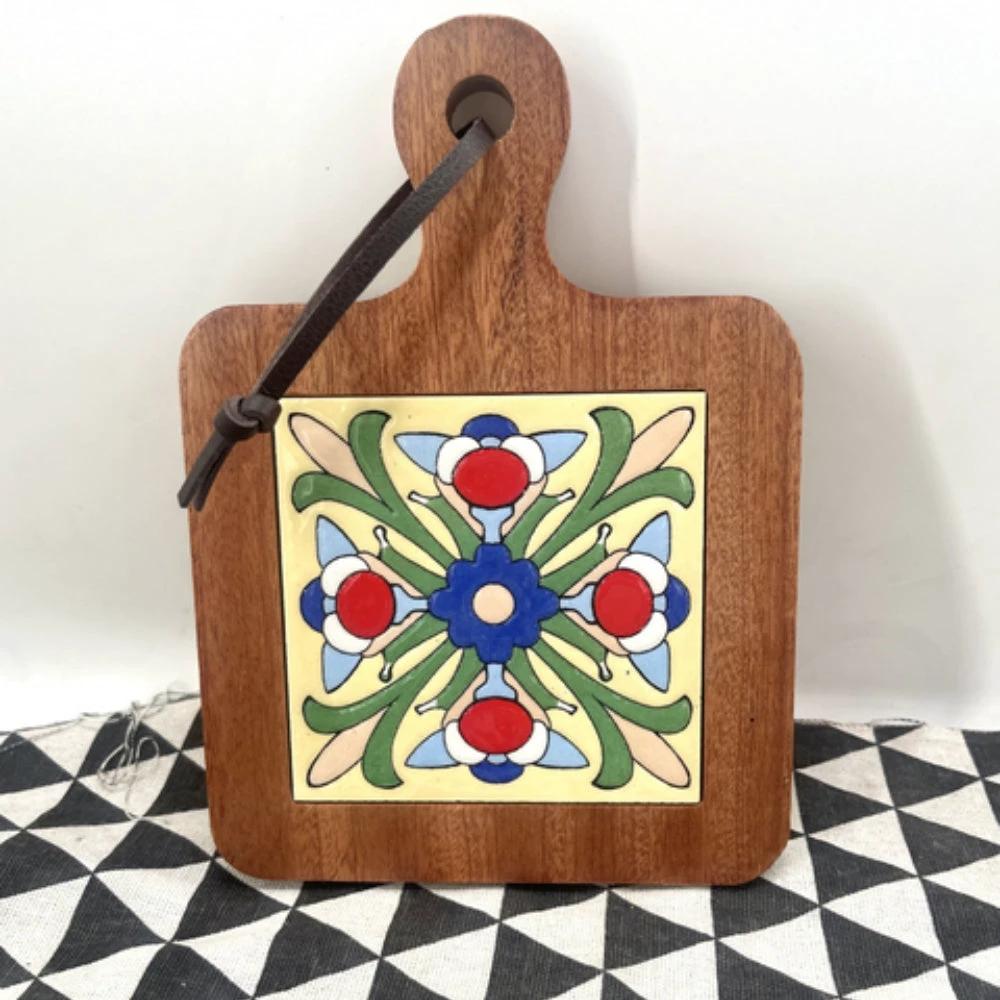 Moroccan Ebony Floral Wooden Trivets by Casa & Beyond