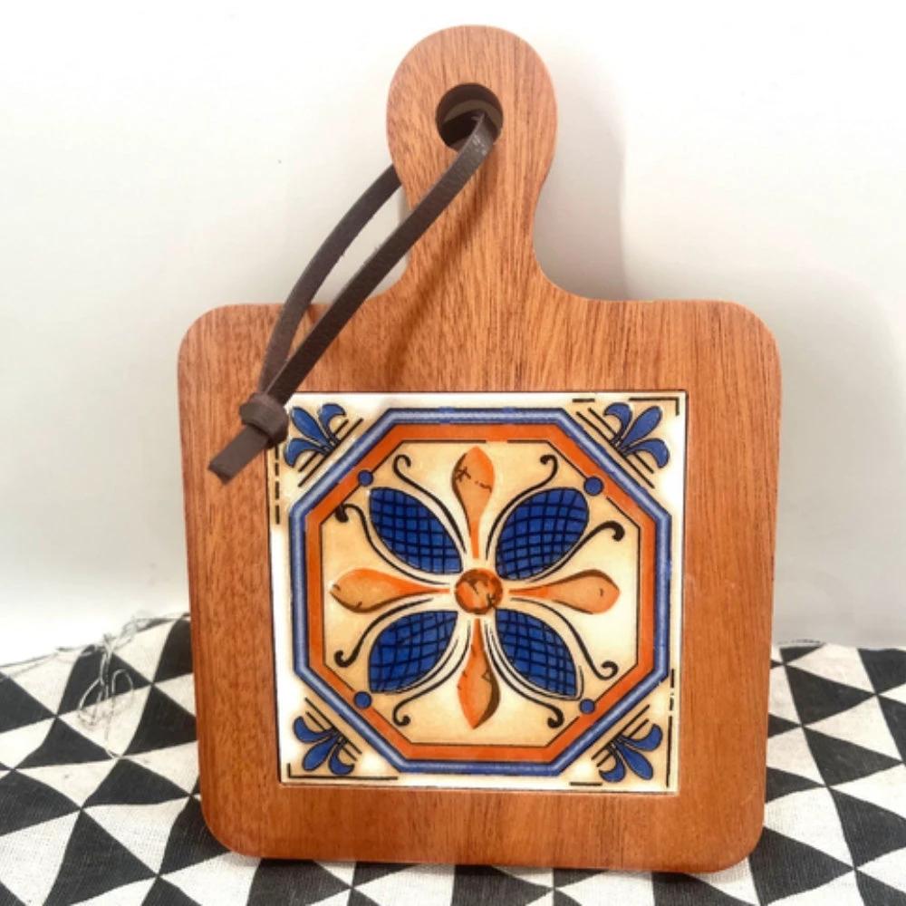 Moroccan Ebony Floral Wooden Trivets by Casa & Beyond