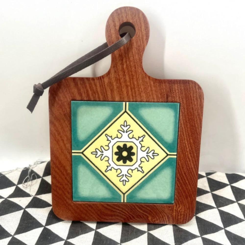 Moroccan Ebony Floral Wooden Trivets by Casa & Beyond