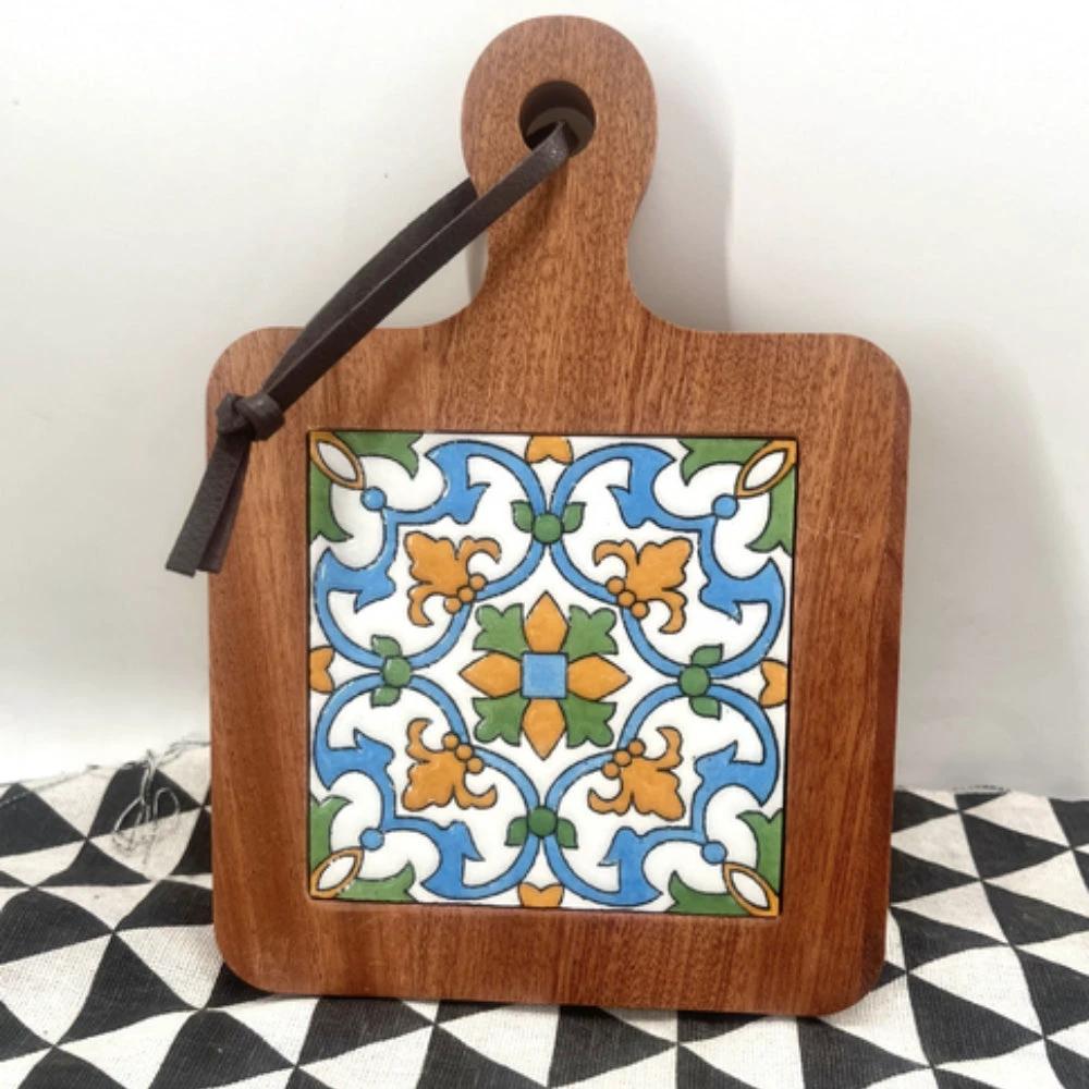 Moroccan Ebony Floral Wooden Trivets by Casa & Beyond