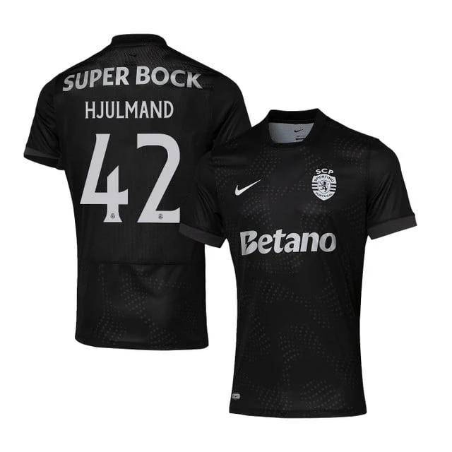 Morten Hjulmand 42 Sporting CP 2025-26 Away Match Jersey – Black by Soccer Jersey