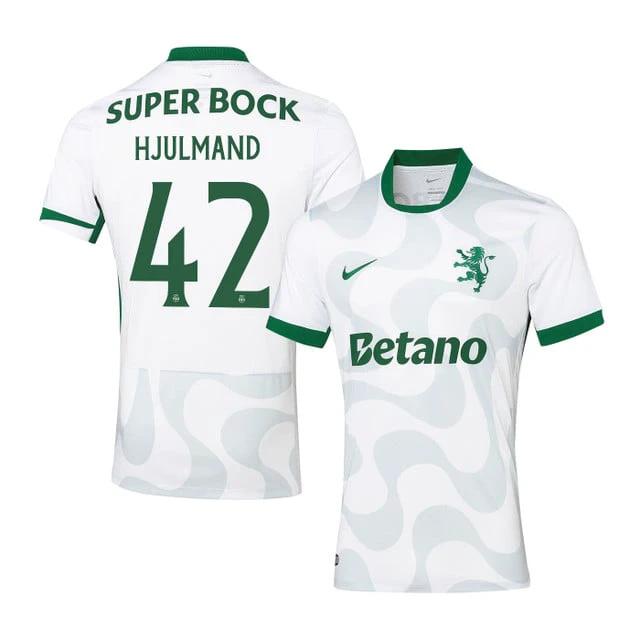 Morten Hjulmand 42 Sporting CP 2025-26 Third Match Jersey – White by Soccer Jersey