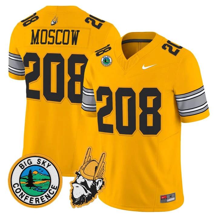 Moscow Jersey #208 Idaho Vandals 1975 Throwback Limited Stitched Gold by My Store NCAA Football Jerseys