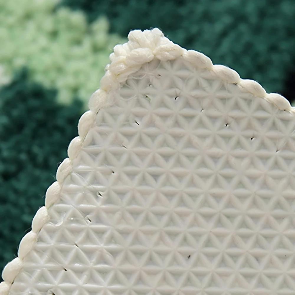 Moss Green Geometric Flock Bath Mat by Casa & Beyond