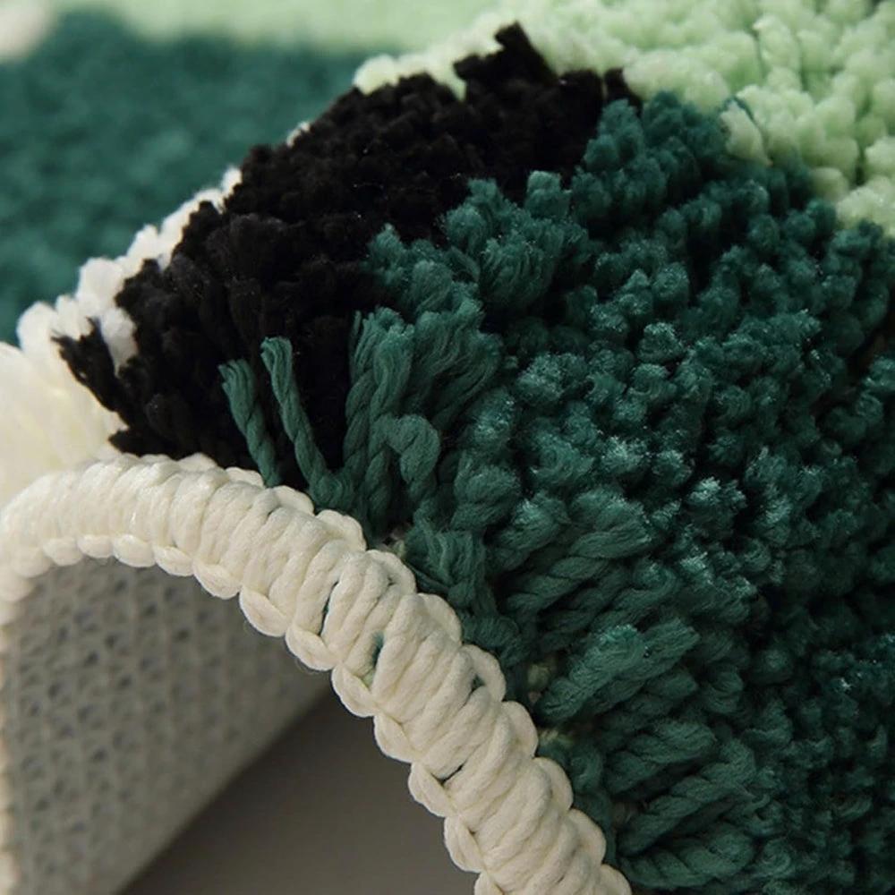 Moss Green Geometric Flock Bath Mat by Casa & Beyond