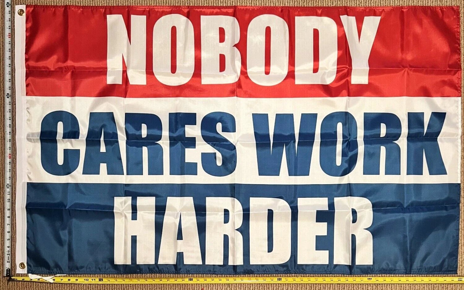 Motivation Flag Nobody Cares Work Harder Blo Gym Banner Sign 3x5' by flagsjustdoit