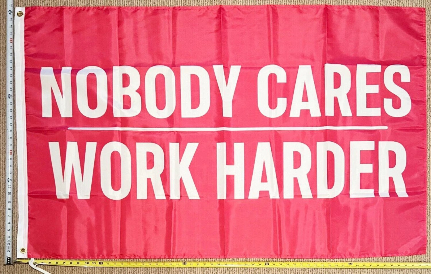 Motivation Flag Nobody Cares Work Harder PH Gym Banner Sign 3x5' by flagsjustdoit