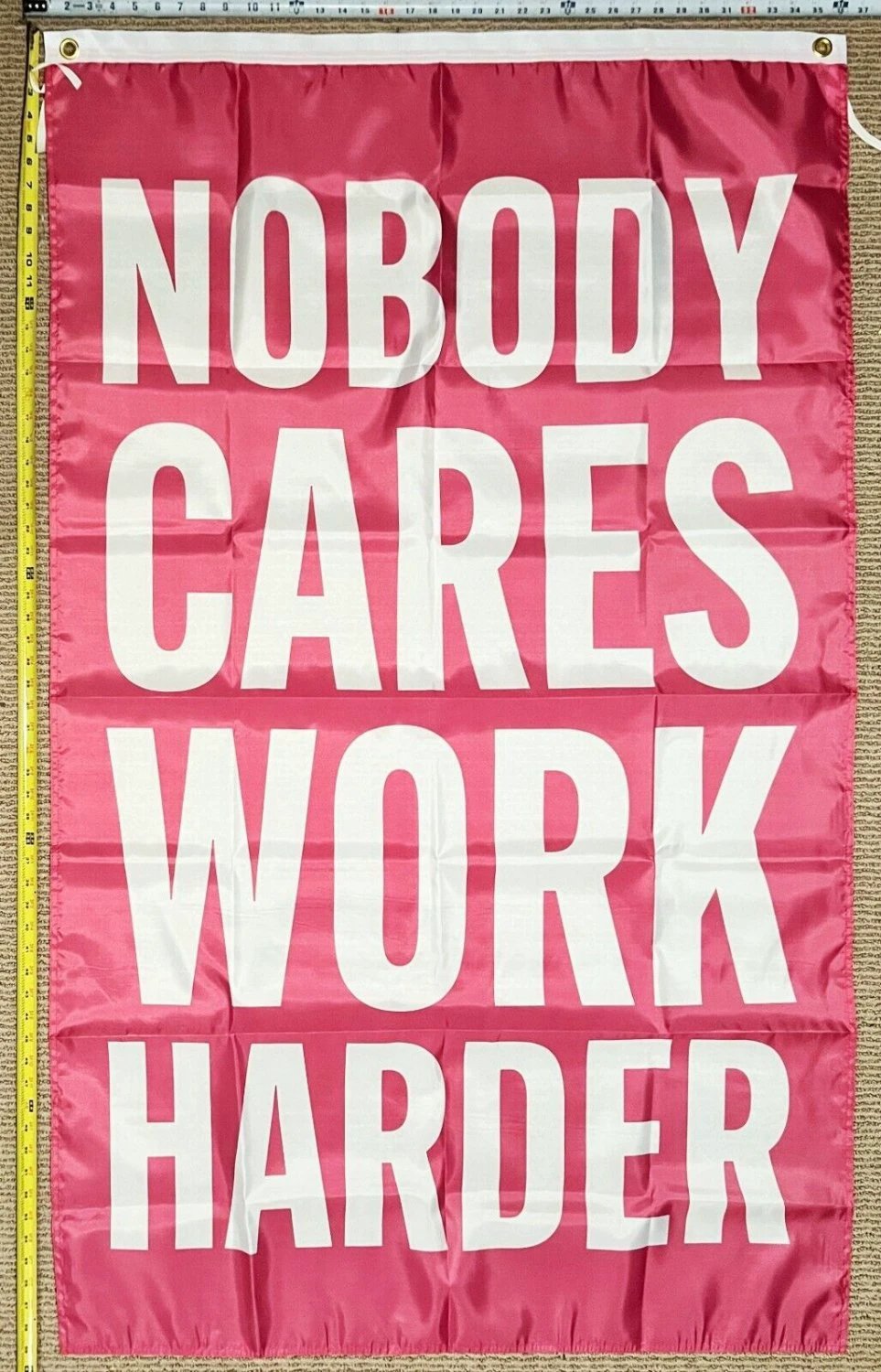 Motivation Flag Nobody Cares Work Harder PV Gym Banner Sign 3x5' by flagsjustdoit